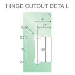 90 Degree Brass Glass Shower Door L-Hinge in White
