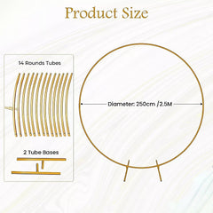 250cm Round Balloon Arch Frame Stand Gold