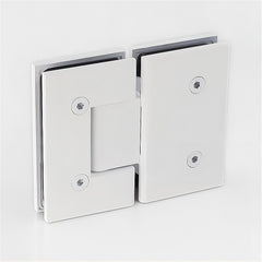 180 Degree Brass Glass to Glass Shower Door Hinge in White