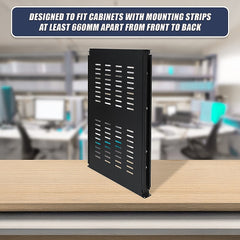 1U Sliding Server Rack Shelf 26 Inch Deep Vented for 19 Inch Cabinet