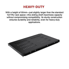 1U 1RU Sliding Shelf 26" Inch Deep Vented for 19" Rack System Server Cabinet