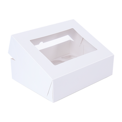 50pcs Cupcake Boxes 12-Hole Laminated Clear Window Face Boxes Favour