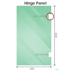 90x80cm Corner Frameless Shower Screen – Gold U-Brackets with SS Hinges for Contemporary Bathrooms