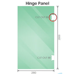 90x80cm Corner Frameless Shower Screen – Gold U-Brackets with SS Hinges for Contemporary Bathrooms