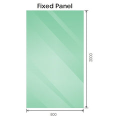 110x80cm Corner Frameless Shower Screen – Nickel Wall Channel and Floor F-Bracket with SS Hinges for Contemporary Bathrooms