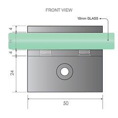 110x80cm Corner Frameless Shower Screen – Nickel Wall Channel and Floor F-Bracket with SS Hinges for Contemporary Bathrooms