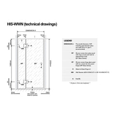 110x80cm Corner Frameless Shower Screen – Nickel Wall Channel and Floor F-Bracket with SS Hinges for Contemporary Bathrooms