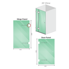 110x110cm Corner Frameless Shower Screen – Gold Wall Channel with SS Hinges for Modern Bathroom Style