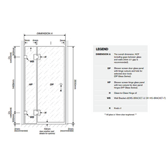 110x110cm Corner Frameless Shower Screen – Gold Wall Channel with SS Hinges for Modern Bathroom Style