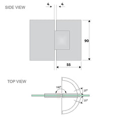 110x110cm Corner Frameless Shower Screen – Gold Wall Channel with SS Hinges for Modern Bathroom Style