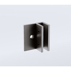 110x110cm Corner Frameless Shower Screen with Gunmetal Brackets and SS Hinges, Round Handle