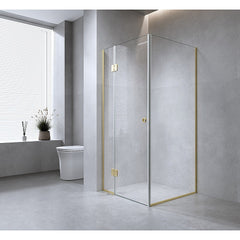 120x70cm Corner Frameless Shower Screen – Nickel Wall Channel with SS Hinges for Modern Bathroom Style