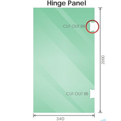 100x80cm Corner Frameless Shower Screen – Gold Wall Channel with Brass Hinges for Elegant Bathrooms