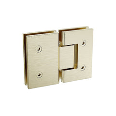 100x80cm Corner Frameless Shower Screen – Gold Wall Channel with Brass Hinges for Elegant Bathrooms