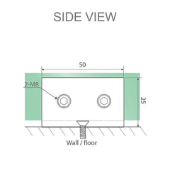120x120cm Corner Frameless Shower Screen with Gold Brackets and Brass Hinges - U-Brackets and Floor U-Bracket
