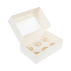 Cupcake Box 6 Holes Window Cake Party Favour 100 Boxes