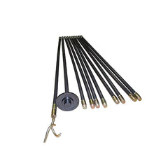 9m Drain Rod Set Kit Plunger Worm Scraper Cleaning Rods Rodding Carry Bag