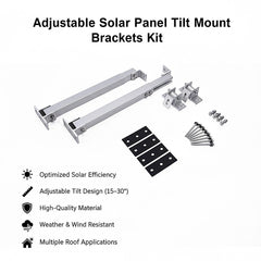 Adjustable Solar Panel Tilt Mount Brackets Kit – Roof, Ground & Boat Mounting System for Secure Installation