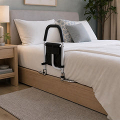 Adjustable Bed Rail with Multi-Grip Handle, Storage Pouch & Under Mattress Frame