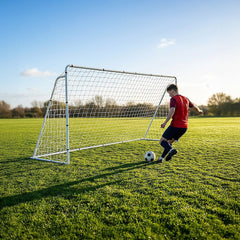 3.6m x 1.8m Portable Soccer Goal Net Steel Post Frame Backyard Football Training Set