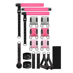 14pc Pilates Bar Kit with Resistance Bands & Belt – Multifunctional Fitness Pedal Puller for Home Workout