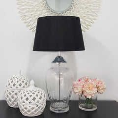 Lattice Decorative Lidded Jar Tall Flower Motive 29cm