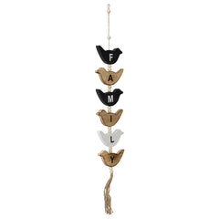 Handcrafted Hanging Bird Family Mobile 15x85cm