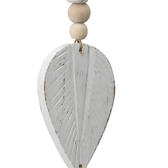 Handcrafted Hanging 3-Leaf Mobile with Beads & Tassel 8x105cm