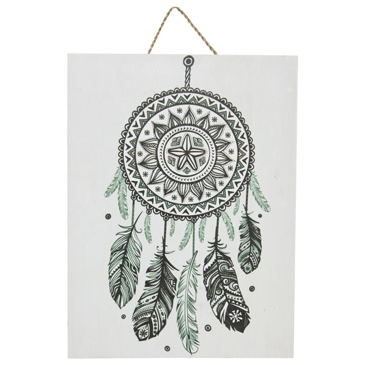 Handcrafted Monochrome Dream Catcher Wall Art 30x2cm