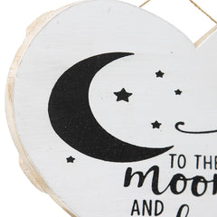 Handcrafted 'Love You to the Moon' Heart Wall Art 20x2cm