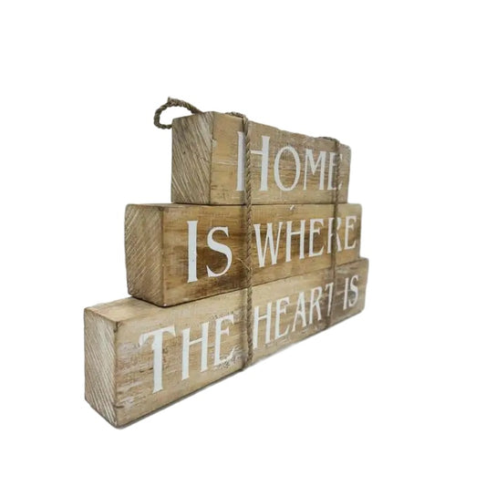 Handcrafted Home Heart Sign Decor / Wall Art 17cm