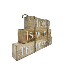 Handcrafted Home Heart Sign Decor / Wall Art 17cm