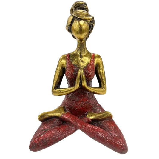 Handcrafted Yoga Lady In Red 23cm