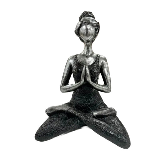 Handcrafted Yoga Lady In Black 23cm