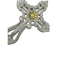 Handcrafted Cross W Gold Centre 21cm