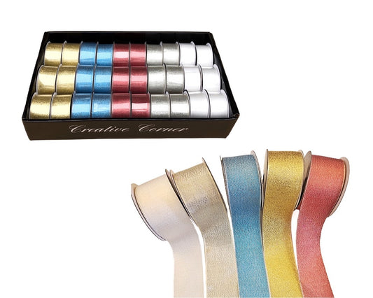 bulk 30 Shimmer Ribbon 5 Assort Craft Sewing Lace 2m
