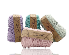 bulk 12 Macrame Cotton Yarn 72mtrs 4mm 400G Pastel Assort Knitting