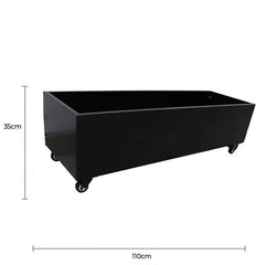 Black Metal Planter Medium + Wheels