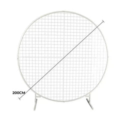 Sturdy Circular Flower Wall / Event Stand 200cm Diameter (White Frame)