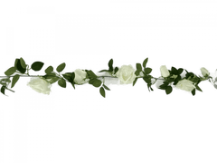 Flowering White Artificial Rose Garland 190cm