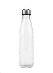 bulk 12 Clear Glass Water Bottle 1L 2 Assorted 8x31cm