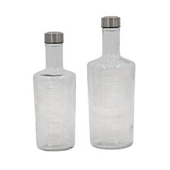 bulk 6 Clear Glass Bottle w Screw Lid 1.5Lt 31cm
