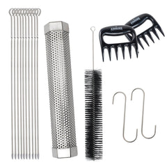 Asmoke BBQ Set (Includes Two Meat Claws, a Pellet Smoker Tube and Metal Skewers)