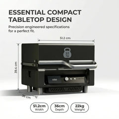 ASMOKE Essential Portable Wireless Pellet Smoker - Battery Powered 8-in-1 Mini BBQ Grill with Smart Temp Control & Meat Probe for Camping & RV