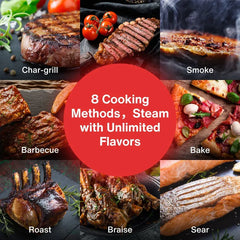 ASMOKE Essential Portable Wireless Pellet Smoker - Battery Powered 8-in-1 Mini BBQ Grill with Smart Temp Control & Meat Probe for Camping & RV