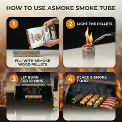 ASMOKE 4-Piece Premium Wood Pellet Variety Pack - Apple, Cherry & 2xOak (4 x 2.27kg Bags)