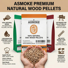 ASMOKE 4-Piece Premium Wood Pellet Variety Pack - Apple, Oak & 2x Cherry (4 x 2.27kg Bags)