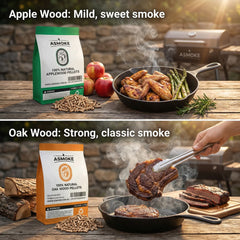 ASMOKE 4-Piece Premium Wood Pellet Variety Pack - Oak & Apple (2x Oak, 2x Apple)