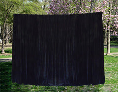 Large Velvet Curtains Black 600x230cm with 4m blockout+30 Hook, Pinch Pleat