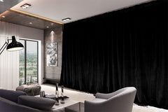 Large Thick Velvet Blockout Curtains 600x 270cm PINCH PLEAT 2 panel+Hooks Black